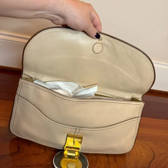 Marc Jacobs RARE Beige Leather Crystal Embellished Clutch - Picture 7 of 15